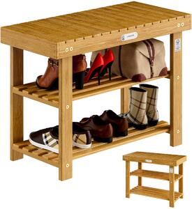Deuba Raft pentru încălțăminte și bancă 2 în 1 salcâm - 70x33x46 cm