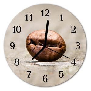 Ceas de perete din sticla rotund Cafea Bean Food and Drinks Brown