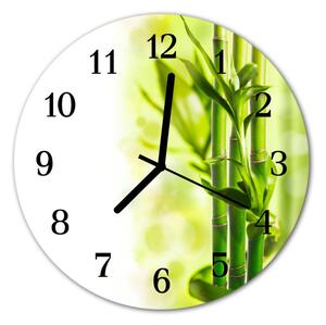 Ceas de perete din sticla rotund Bamboo Bamboo Green