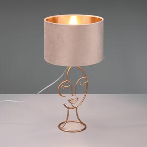 Lampă de masă Mary cu design față, bej/auriu