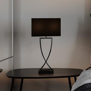 By Rydéns Lampă de masă Omega crom/negru înălțime 52cm, Metalic, Camera de zi / sufragerie, Țesătură / Textil, Modern