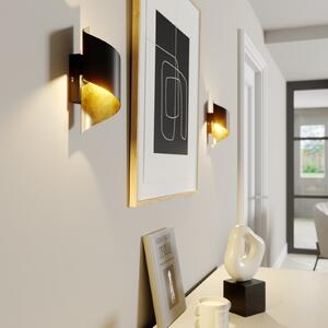 Lindby Aplică de perete Desirio, set 3, negru, auriu, G9, reglabil, Negru, dormitor, Metal, Modern