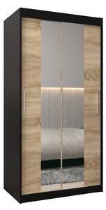 Dulap de haine 100 cm Toki 1 (negru mat + stejar sonoma). 1064880