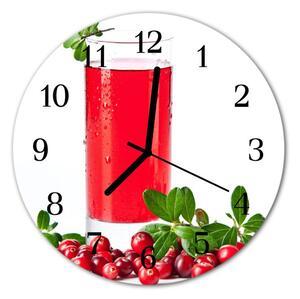 Ceas de perete din sticla rotund Cranberry Cranberry Red