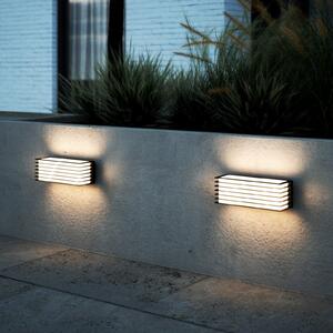 Nordlux Lampă de exterior Fluktus 28 cu lamele, lățime 28,6 cm, reglabil, Negru, Metal, Modern