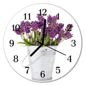 Ceas de perete din sticla rotund Lavandă Lavandă Violet