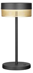 Lampă de masă cu LED Baterie reîncărcabilă Mesh, înălțime 30cm negru/galben