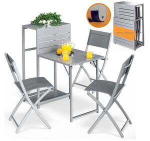 Deuba Set de gradina metalic 1+3 - gri deschis