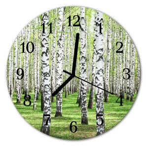 Ceas de perete din sticla rotund Birch Birch verde