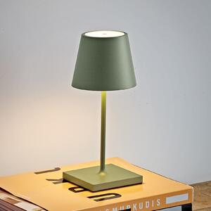 Nuindie mini LED lampă de masă reîncărcabilă, USB-C, verde salvie, dimabil