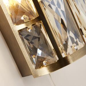 Lumina de perete Bijou alamă Bijou 2-lumină de sticlă de cristal comutator