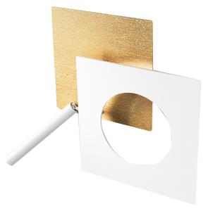 ICONE Aplică de perete cu LED Petra 21.L, auriu, alb, reglabil, Auriu / Alamă, Camera de zi / sufragerie, Metal, Modern, Lumină de lectură