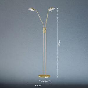 Lampă de podea cu LED Pool, culoare alamă, înălțime 160 cm, 2 lumini