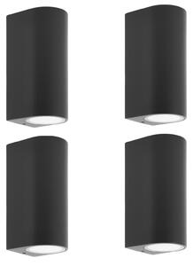 PRIOS Prios aplică de perete pentru exterior Tetje, negru, rotund, 16 cm, set de, reglabil, Negru, Metal, Modern