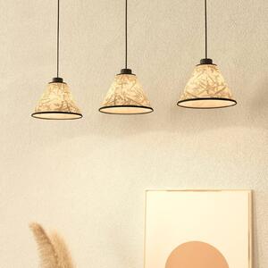 EGLO Suspensie Oxpark, lungime 92 cm, verde/alb/negru, 3 lumini., reglabil, Verde, Camera de zi / sufragerie, Țesătură / Textil, Modern