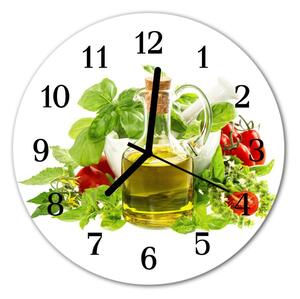 Ceas de perete din sticla rotund Ulei de busuioc Alimente și băuturi Multi-colorat