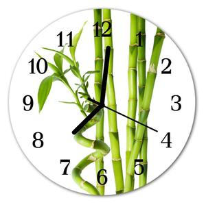 Ceas de perete din sticla rotund Bamboo Bamboo Green