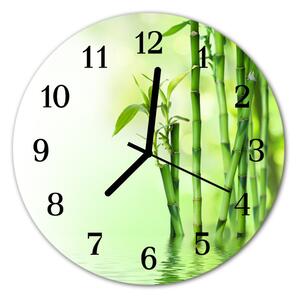 Ceas de perete din sticla rotund Bamboo Bamboo Green