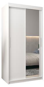 Dulap de haine 100 cm Toki 2 (alb mat + alb mat). 1064957