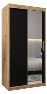 Dulap de haine 100 cm Toki 2 (stejar artisan + negru mat). 1064966