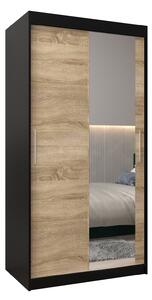 Dulap de haine 100 cm Toki 2 (negru mat + stejar sonoma). 1064964