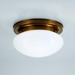 Berliner Messinglampen Plafonieră opală HARRY cu alamă, reglabil, Bronz / Alamă Veche, Camera de zi / sufragerie, Sticlă, Antichitate