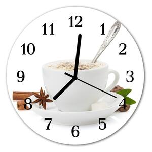 Ceas de perete din sticla rotund Cupa anasone Alimente și băuturi Anason alb