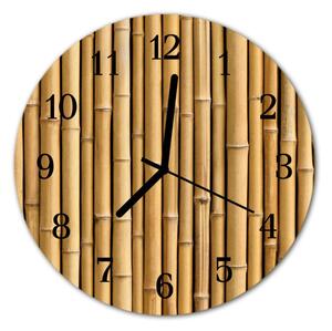 Ceas de perete din sticla rotund Bamboo Bamboo Brown