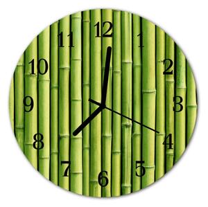 Ceas de perete din sticla rotund Bamboo Bamboo Green