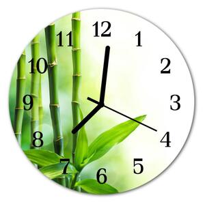 Ceas de perete din sticla rotund Bamboo Bamboo Green