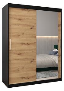Dulap de haine 150 cm Toki 2 (negru mat + stejar artisan). 1064991