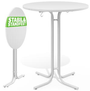 Deuba Masa de bar pliabila Ø80 cm - alba