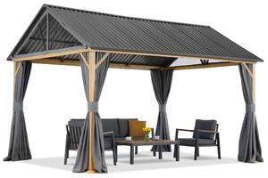 Foișor de grădină din metal Teramo cu perdele 3x4 Garden Point