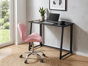 Set pentru birou ZARIMO masa 80x40 cm, neagra + fotoliu AVOLA din piele ecologica, roz