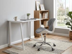 Set pentru birou ZARIMO masa 80x40 cm, alb + scaun AVOLA din piele ecologica, gri-alb