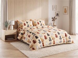 Lenjerie cocolino COLORED CATS crem Dimensiunile lenjeriei: 70 x 90 cm | 140 x 200 cm