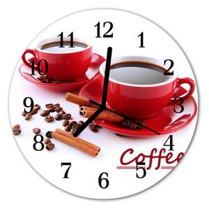 Ceas de perete din sticla rotund Ceașcă de cafea Alimente și băuturi Red