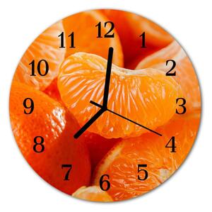 Ceas de perete din sticla rotund Tangerine de fructe Orange