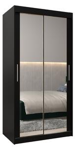 Dulap de haine 100 cm Toki 3 (negru mat + negru mat). 1065046
