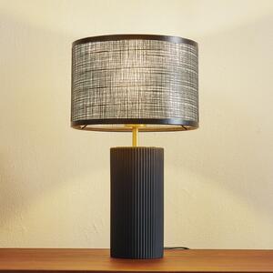 Lampă de masă Lindby Sorscha, negru, fier, Ø 26 cm