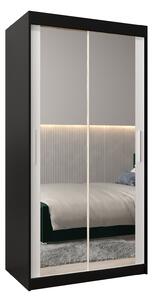 Dulap de haine 100 cm Toki 3 (negru mat + alb mat). 1065045