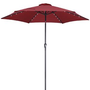 Deuba Umbrelă de soare LED Florida Ø300 cm - roșu