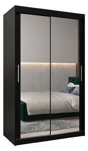 Dulap de haine 120 cm Toki 3 (negru mat + negru mat). 1065060
