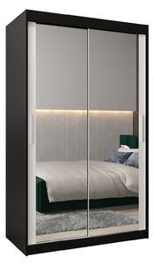 Dulap de haine 120 cm Toki 3 (negru mat + alb mat). 1065059