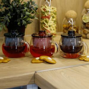TEMPO-KONDELA SIFTER, cană de ceai cu strecurătoare, set de 3, 350 ml