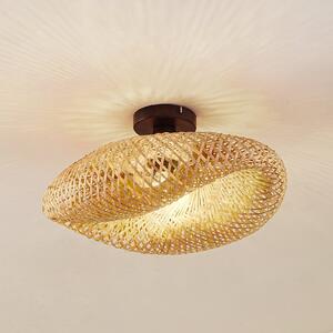 Lindby plafonieră Eleane, bambus, natural, Ø 50 cm
