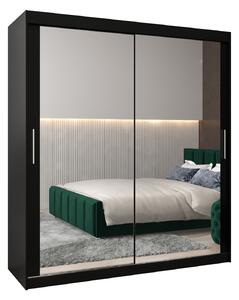 Dulap de haine 180 cm Toki 3 (negru mat + negru mat). 1065088