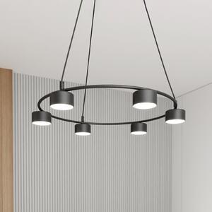 Lampă suspendată Starlit, 6 becuri, Ø 64 cm, negru, metal, GX53