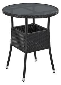 Juskys Masa rotunda Yoro Ø60 cm din ratan - negru