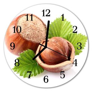 Ceas de perete din sticla rotund Alune Food and Drinks Brown